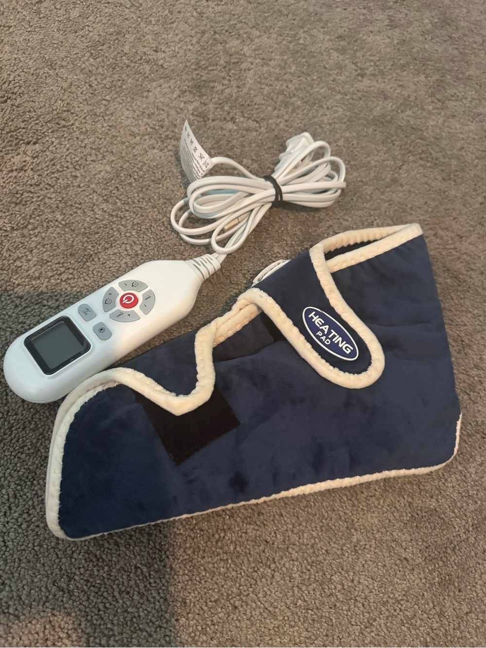 Electric Heating Pad Wrap - Navy with Cream Trim